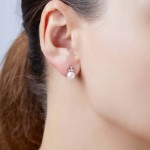 Yoko London - Trend Fresh Water Pearl and Diamond Stud Earrings Pink Gold